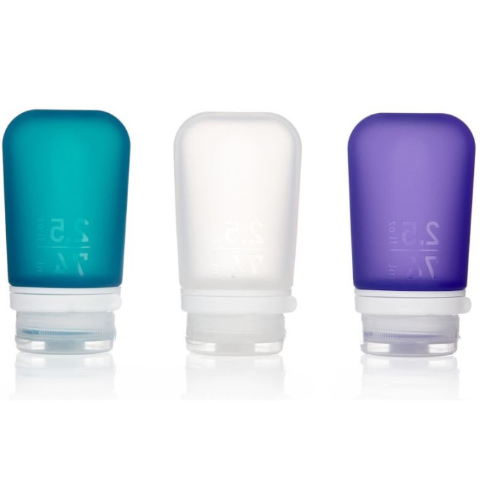 Набор силиконовых бутылочек Humangear GoToob+ 3-Pack Medium clear/purple/teal (022.0040)