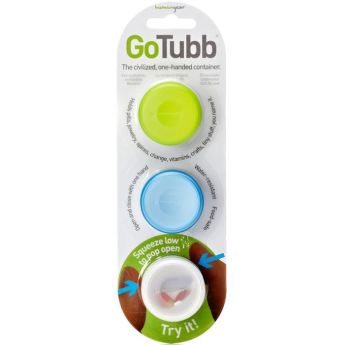 Набір контейнерів Humangear GoTubb 3-Pack Small clear/green/blue (022.0044)