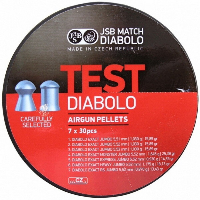 Кульки JSB Diabolo Test Exact Jumbo 1.03 г, кал.220 (5.5 мм), 210 шт. (002004-210)