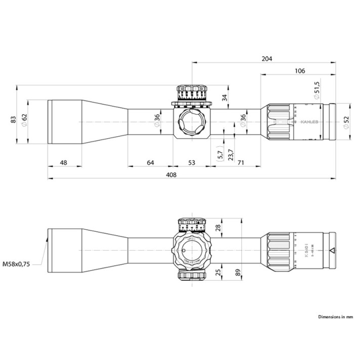 Прицел оптический Kahles K540i DLR CCW 5-40x56 (36 мм) illum. Skmr4+ w-left FFP (10721)