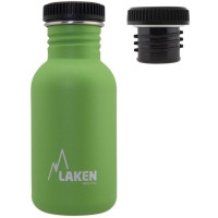 Фляга Laken Basic Steel Bottle 0,5L - PP Cap Green (BS50VE)