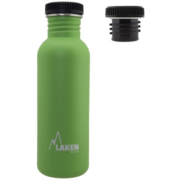 Фляга Laken Basic Steel Bottle 0,75L - PP Cap Green (BS75VE)