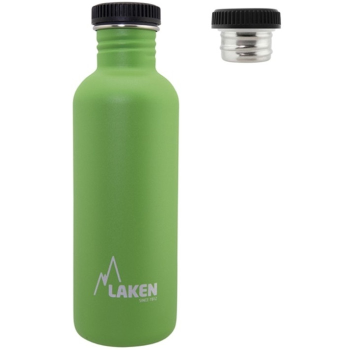 Фляга Laken Basic Steel Bottle 1L - P/S Cap Green (BSA100VE)