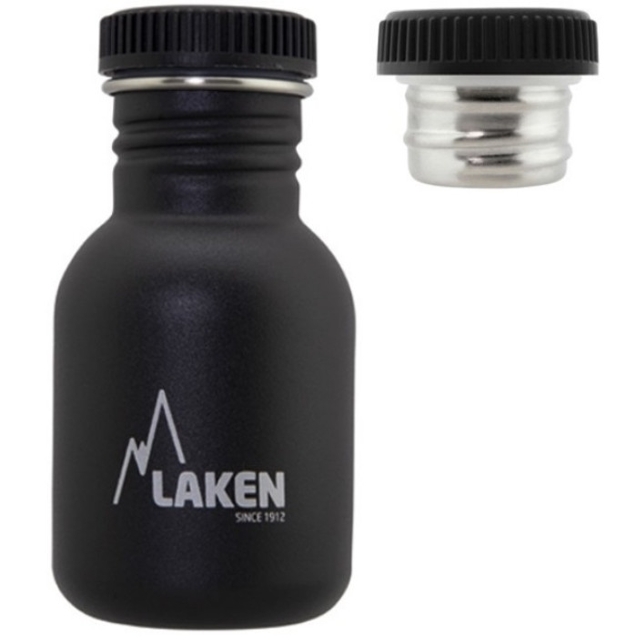 Фляга Laken Basic Steel Bottle 0,35L - P/S Cap Black (BSA35NE)