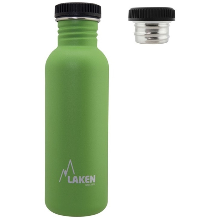 Фляга Laken Basic Steel Bottle 0,75L - P/S Cap Green (BSA75VE)