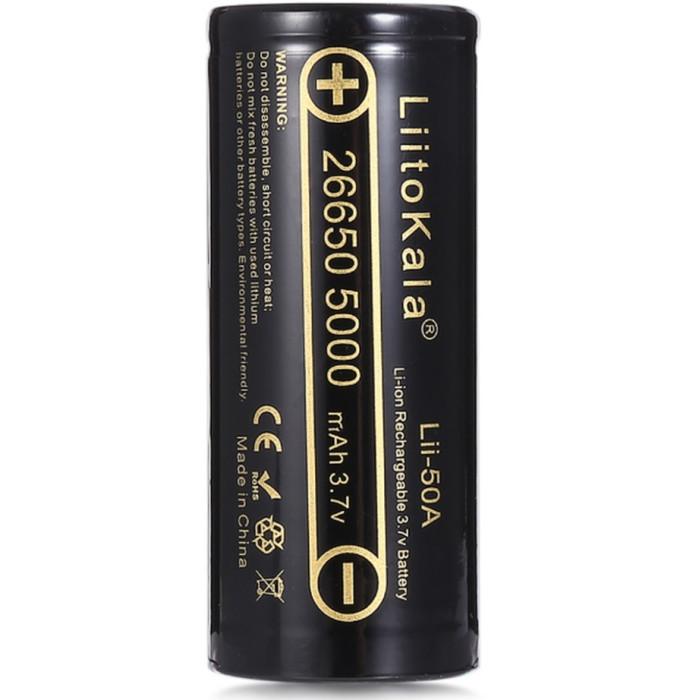 Акумулятор LiitoKala Lii-50A 5000 mAh 20A 26650 Li-ion (Lii-50A)