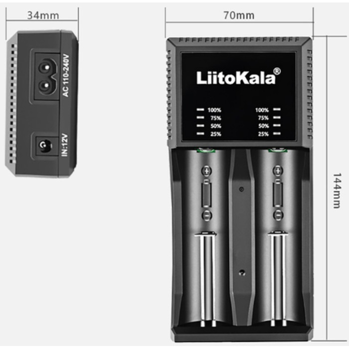 Універсальний зарядний пристрій LiitoKala Lii-PL2 EU на 2 канали (Lii-PL2 EU)