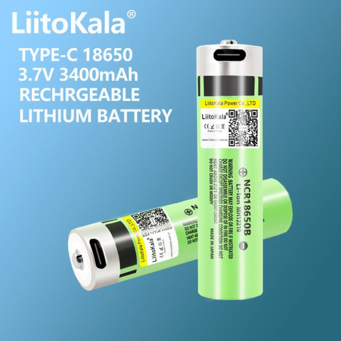 Аккумулятор LiitoKala Lii-USB-34B 18650 3400mah (Lii-USB-34B)