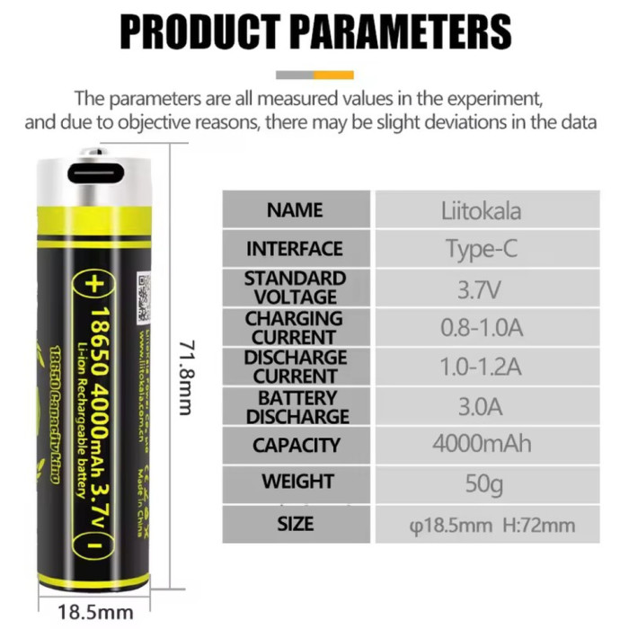 Акумулятор LiitoKala USB-King4000 18650 4000 mAh (USBKing4000)