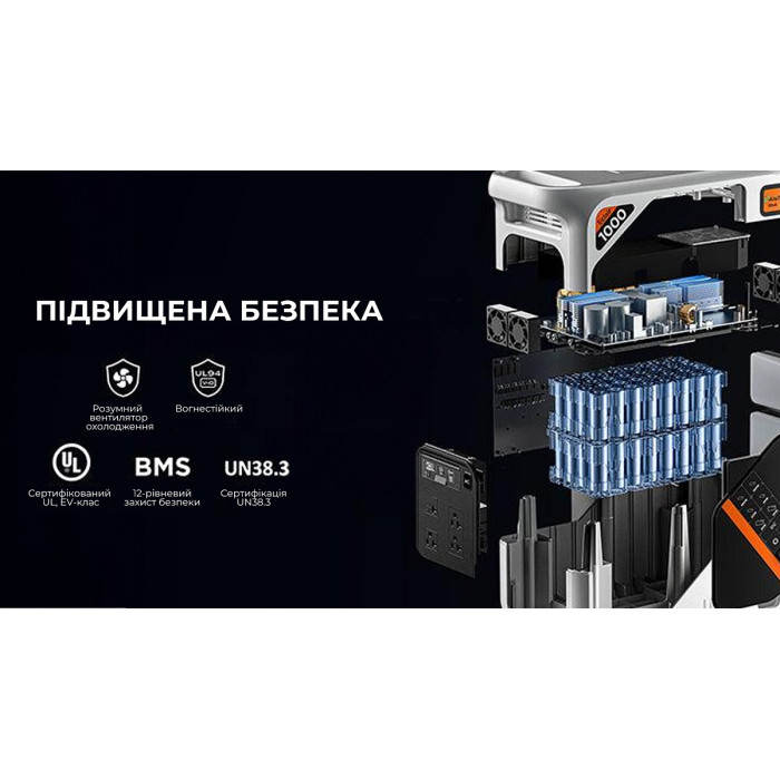 Зарядна станція Litheli 1800 Вт, 1069 Вт·год, LiFePO4, + 2 Power Bank (U20EH17-0U200)
