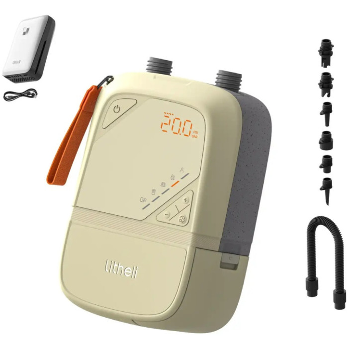 Портативний кемпінговий насос Litheli OP20, живлення від павербанку (УМБ Litheli Power Bank 12500 mAh, 45 W, 2,5 А в комплекті) (U20HW11-0U110)