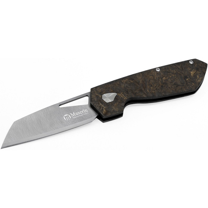 Ніж складаний Maserin W1 Tungsteno, карбід вольфрама, fat carbon, чорно-золотистий (373/WTG)