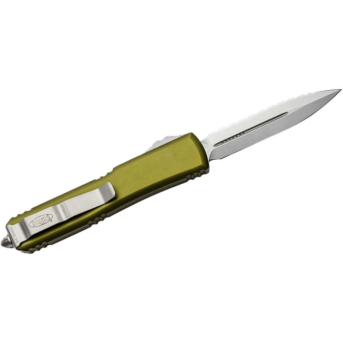 Нож складной Microtech Ultratech Gen IV OTF D/E серрейтор Stonewash OD Green (11224-12OD)