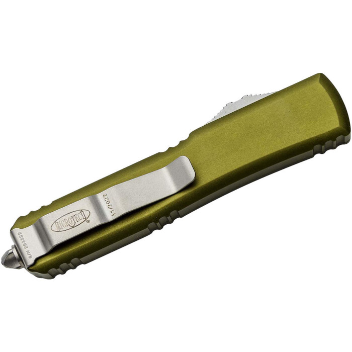 Нож складной Microtech Ultratech Gen IV OTF D/E серрейтор Stonewash OD Green (11224-12OD)