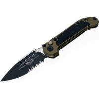 Нож складной Microtech L.U.D.T S/E Gen III., черный клинок, полусерейтор, рукоятка OD green (1135-2OD)