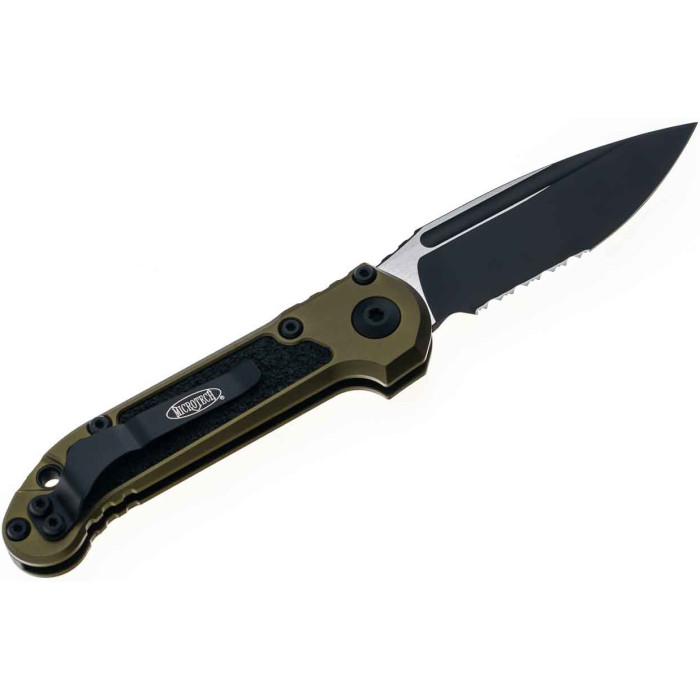Нож складной Microtech L.U.D.T S/E Gen III., черный клинок, полусерейтор, рукоятка OD green (1135-2OD)