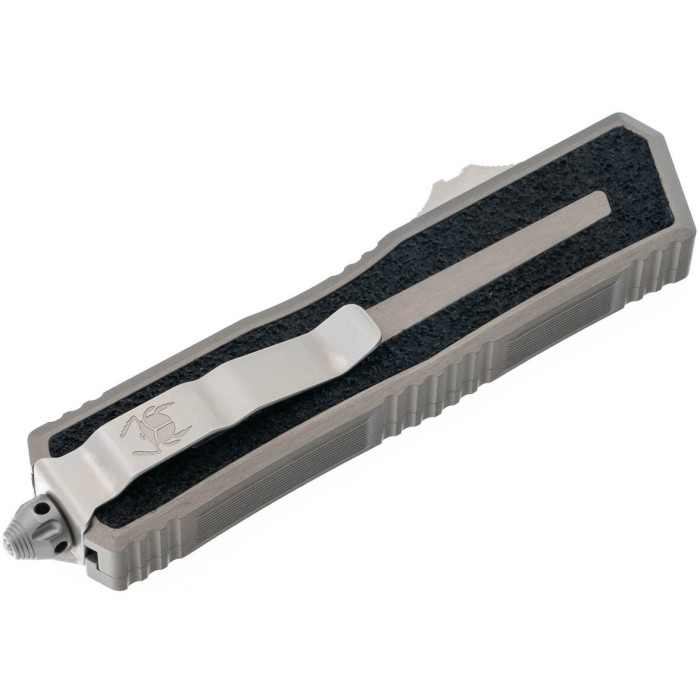 Нож складной Microtech Scarab II Gen III D/E-S, stonewash, черно-серый (1180-10NC)