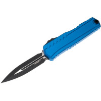 Нож складной Microtech Cypher II D/E OTF, черный клинок, голубая рукоятка (1242-1BL)