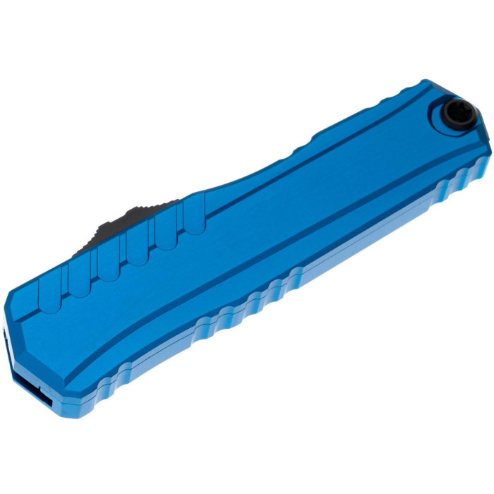 Нож складной Microtech Cypher II D/E OTF, черный клинок, голубая рукоятка (1242-1BL)