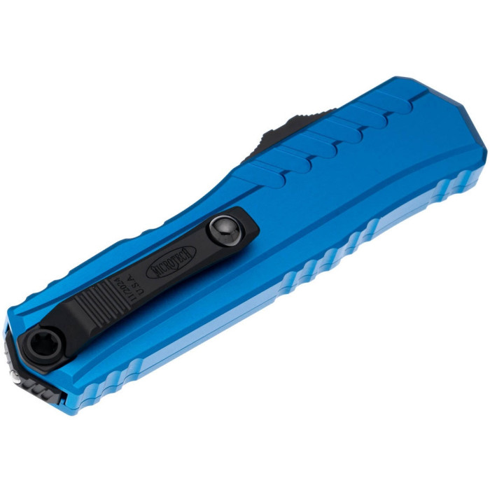 Нож складной Microtech Cypher II D/E OTF, черный клинок, голубая рукоятка (1242-1BL)