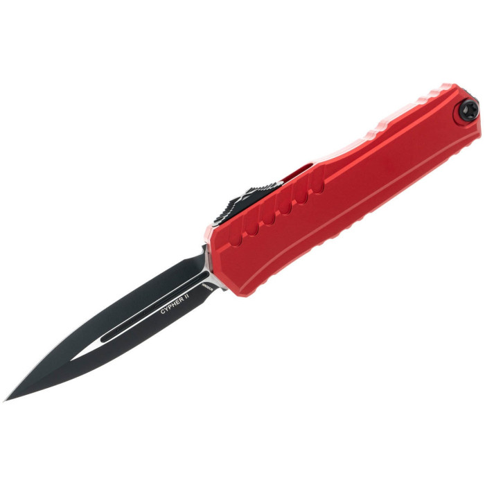Нож складной Microtech Cypher II D/E OTF, черный клинок, красная рукоятка (1242-1RD)