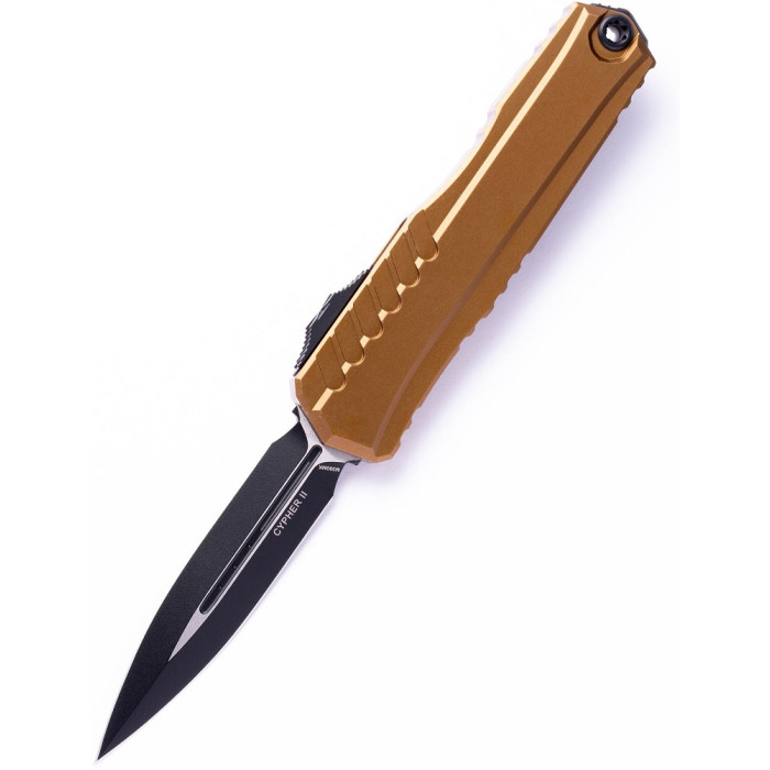 Нож складной Microtech Cypher II D/E OTF, черный клинок, рукоятка tan (1242-1TA)