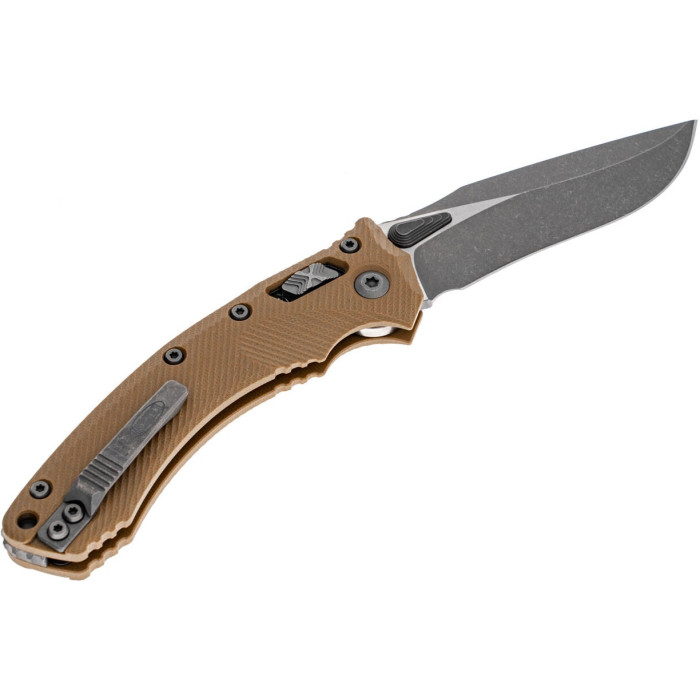 Ніж складаний Microtech Amphibian Ram-Lock, клинок Apoc Fluted, руків'я tan G10 (137RL-10APFLGTTA)
