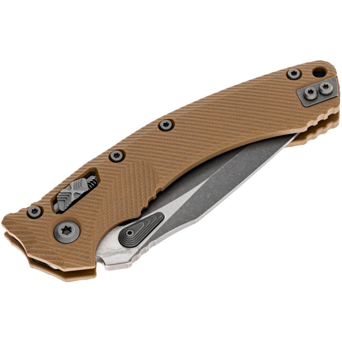 Ніж складаний Microtech Amphibian Ram-Lock, клинок Apoc Fluted, руків'я tan G10 (137RL-10APFLGTTA)
