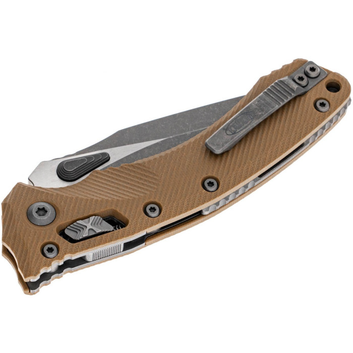 Ніж складаний Microtech Amphibian Ram-Lock, клинок Apoc Fluted, руків'я tan G10 (137RL-10APFLGTTA)