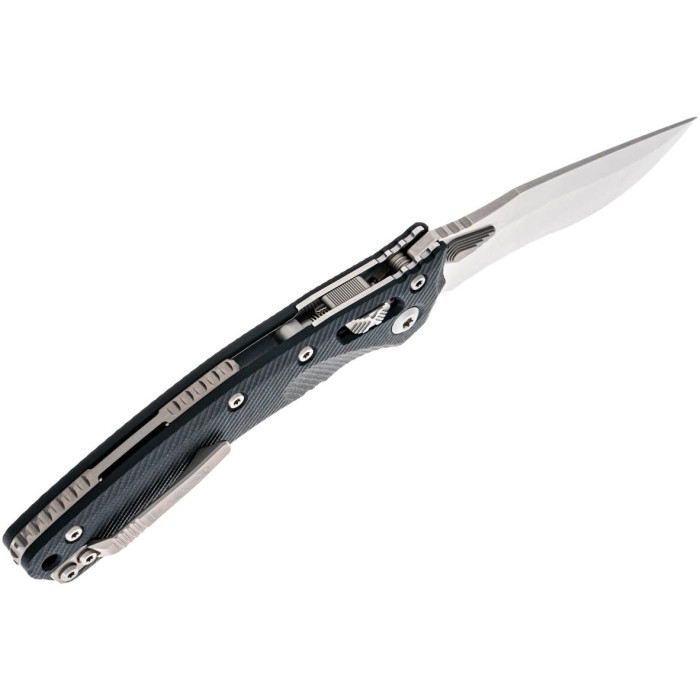 Нож складной Microtech Amphibian Ram-Lok, клинок полусеррейтор, Stwsh Fluted, рукоятка черная G10 (137RL-11FLGTBK)