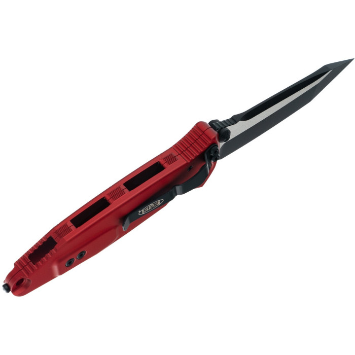 Нож складной Microtech Socom Elite T/E-M, tanto, черный, черно-красная рукоятка (161-1RD)