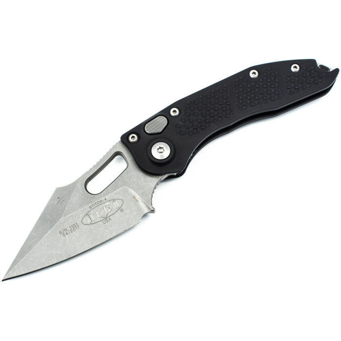 Нож складной Microtech Stitch S/E Stonewash Standard Black (169-10)