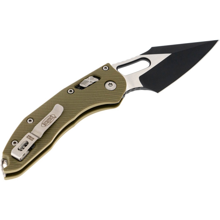 Ніж складаний Microtech Stitch S/E Ram-Lock, fluted, чорний клинок, руків'я G10 G10 OD green (169RL-1FLGTOD)