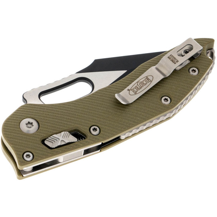 Ніж складаний Microtech Stitch S/E Ram-Lock, fluted, чорний клинок, руків'я G10 G10 OD green (169RL-1FLGTOD)