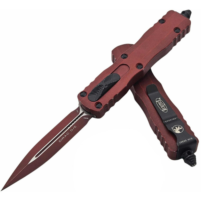 Нож складной Microtech Dirac D/E OTF, Standard Weathered Crimson (225-1WCM)