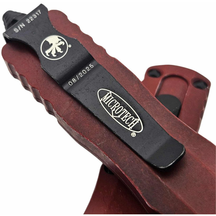 Нож складной Microtech Dirac D/E OTF, Standard Weathered Crimson (225-1WCM)