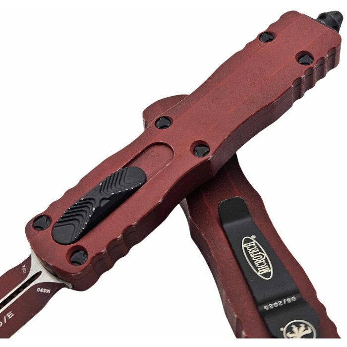 Нож складной Microtech Dirac D/E OTF, Standard Weathered Crimson (225-1WCM)