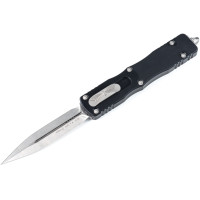 Нож складной Microtech Dirac Delta D/E OTF, stonewash клинок, черная рукоятка (227-10)