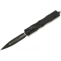 Нож складной Microtech Dirac Delta D/E OTF, черный клинок, черная рукоятка (227-1T)