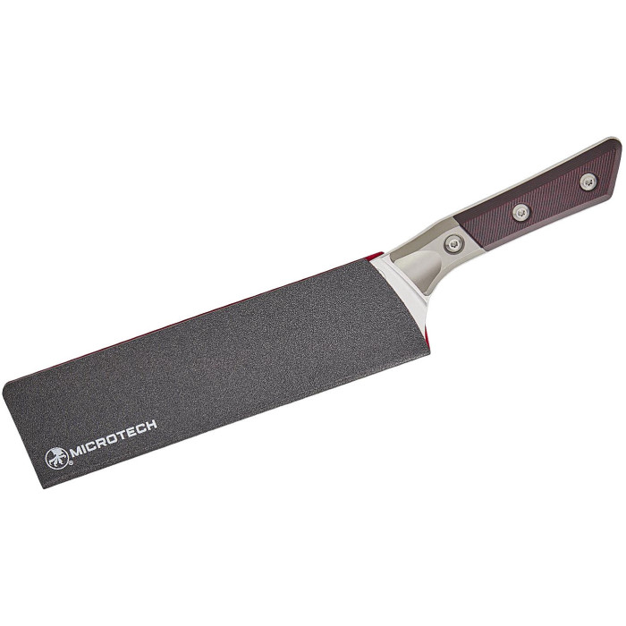 Шеф-нож Microtech 8" Stonewash Standard Black Cherry G-10 с больстером (3000B-10BC)