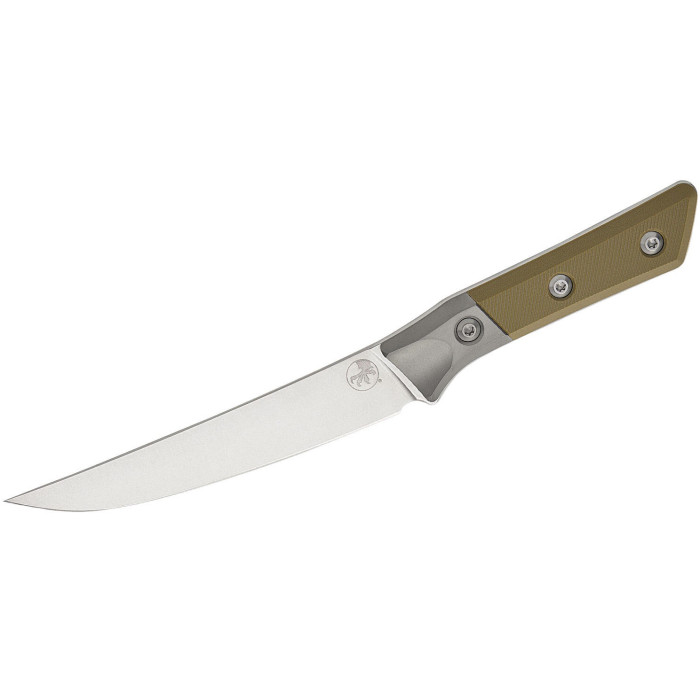 Разделочный кухонный нож Microtech Boning 6.125" Stonewash OD Green G-10 с больстером (3100B-10OD)