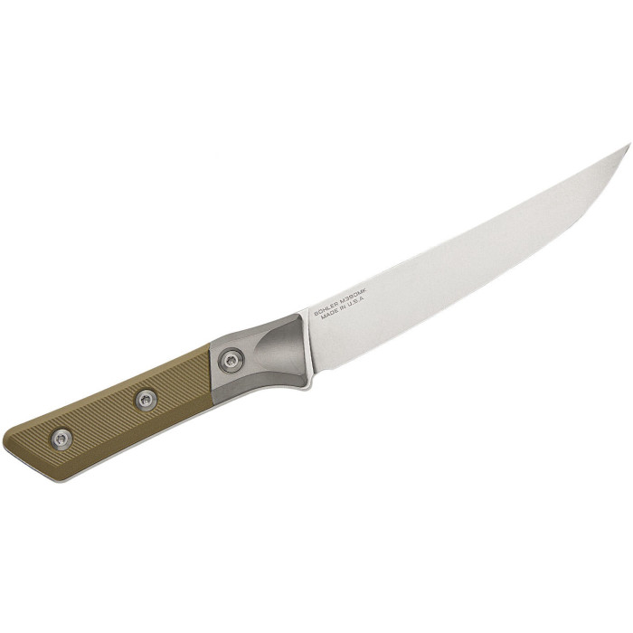 Разделочный кухонный нож Microtech Boning 6.125" Stonewash OD Green G-10 с больстером (3100B-10OD)