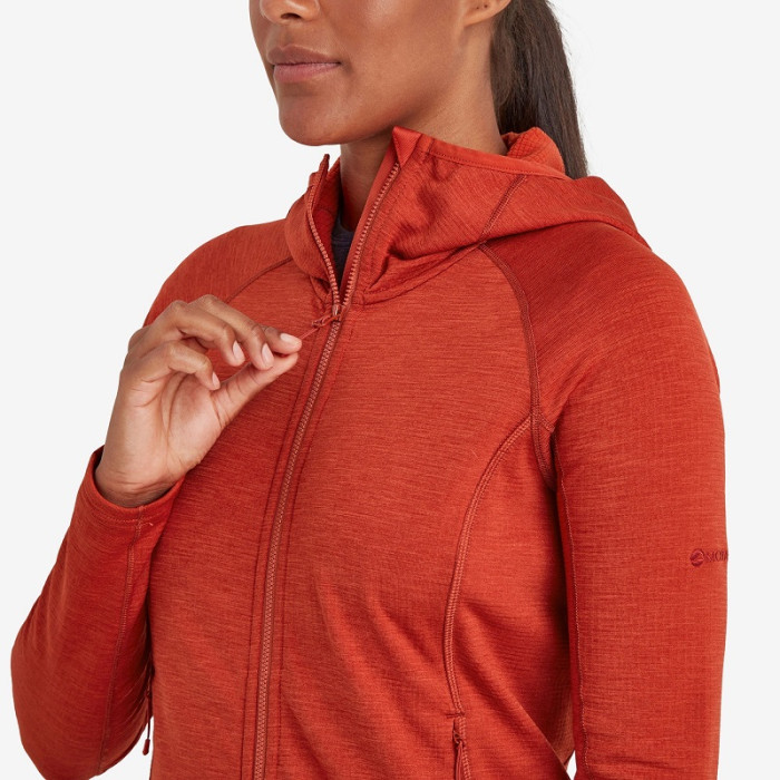 Фліс жіночий Montane Female Protium Hoodie Saffron Red (FPROHSAF)