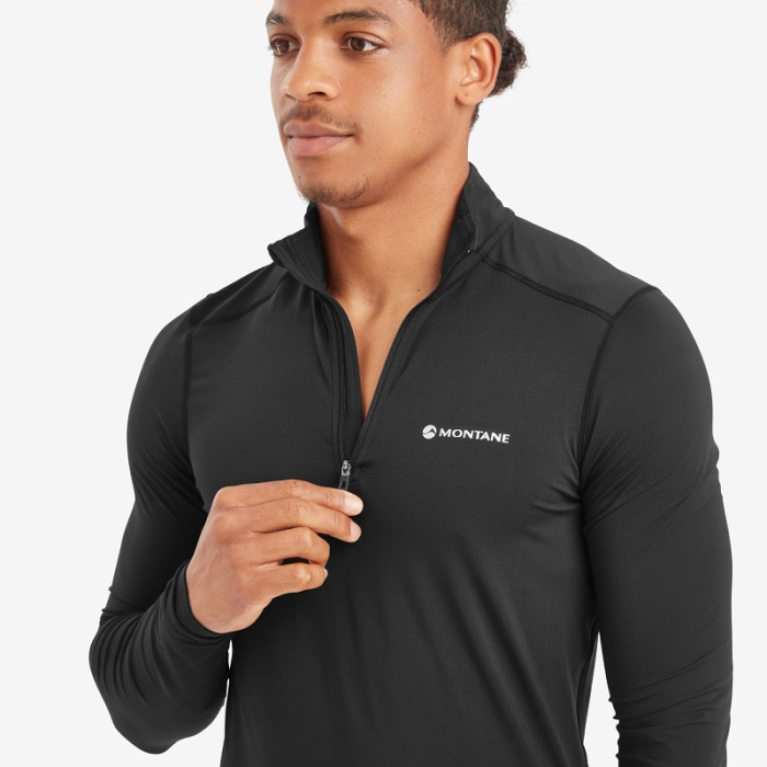 Термофутболка мужская Montane Dart XT Zip Neck Black (MDXZNBLA)
