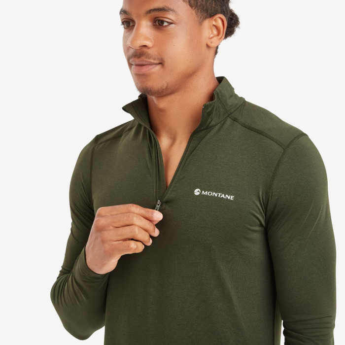Термофутболка мужская Montane Dart XT Zip Neck Oak Green (MDXZNOAK)