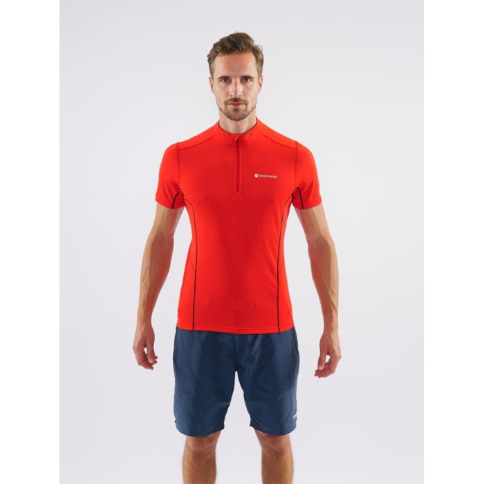 Футболка мужская Montane Dart Zip T-Shirt Alpine Red (MDZTSALP)