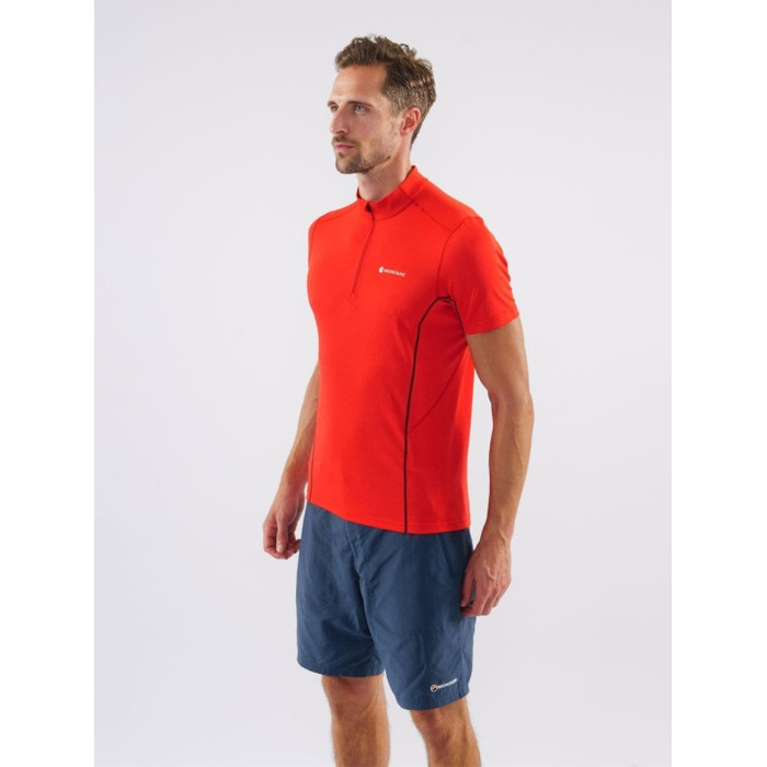 Футболка мужская Montane Dart Zip T-Shirt Alpine Red (MDZTSALP)