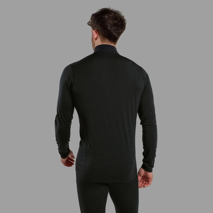 Термофутболка мужская Montane Malli Long Sleeve Zip T-Shirt, Black (MMLZT.BLA)