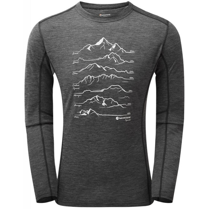 Термофутболка мужская Montane Primino 140G 7 Summits Long Sleeve T-Shirt Black (MP7SLBLA)