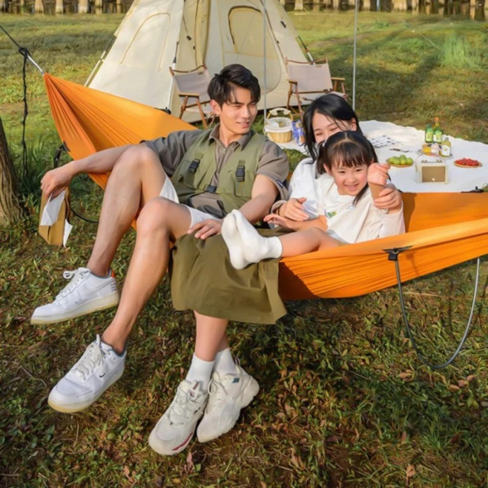 Гамак с дугами без перекидання Naturehike NH22DC008 Orange (6927595700761)